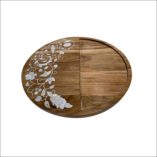Wooden Round Chocolate Tray With Mop