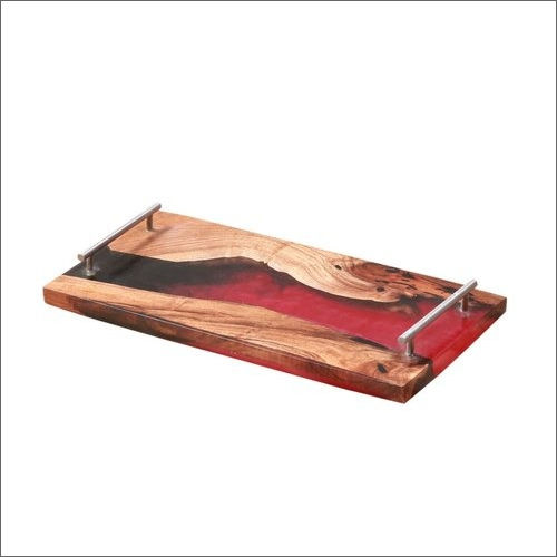 Smooth Resin And Wooden Serving Tray