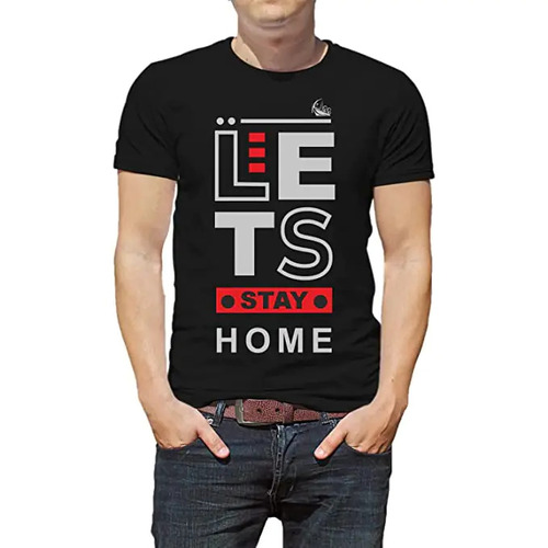 KRASS Brand Round Neck T-Shirt - 100% Cotton, Regular Fit, Black Color, Half Sleeves, Lightweight Comfort for Casual Wear and Small Functions