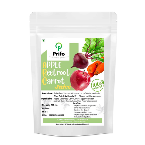 Prifo ABC Juice Powder - Apple Beetroot Carrot Juice Powder Instant Mix No Chemicals or additives  Naturally made