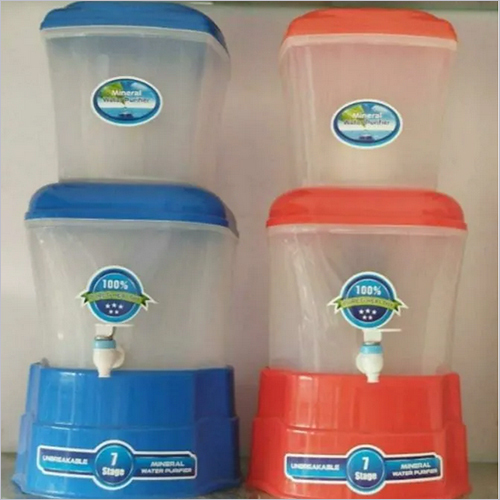 Cold Plastic Food Grade Blue Red Mineral Pot Water Filter Capacity Limit 12 Ltr