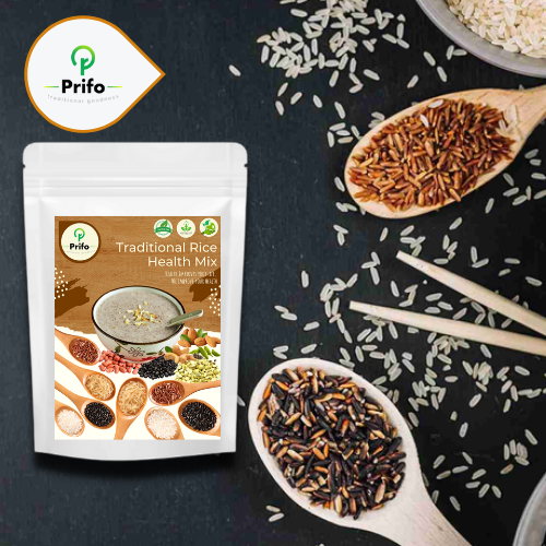 Prifo Traditional Rice Health Mix Made with Unpolished Natural Raw Rice Porridge Mix Sathu Mavu Iron Rich - Multi Grain with Dry Fruits 12 Natural Ingredients Free from Chemicals