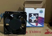 Panel Cooling Fan - Iron Material, Black Color, 4 Blades, Electrical Power Source | Versatile Air Cooling Fan For All Sizes