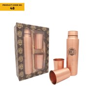 Copper Plain Bottle With 2 Glasses In Gift Box (CP-01)