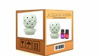 Asian Aura Ceramic Aromatic Oil Diffuser with 2 oil bottles AAEB 002-B
