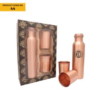 Copper Plain Bottle With 2 Glasses In Gift Box (CP-02)