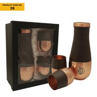 Copper Black Color Bottle With 2 Glasses In Gift Box