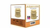 Asian Aura Ceramic Aromatic Oil Diffuser with 2 oil bottles AAEB 009-B