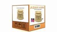 Asian Aura Ceramic Aromatic Oil Diffuser with 2 oil bottles AAEB 009-B