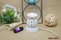Asian Aura Ceramic Aromatic Oil Diffuser with 2 oil bottles AAEB 0013-W