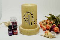 Asian Aura Ceramic Aromatic Oil Diffuser with 2 oil bottles AAEB 0017-B