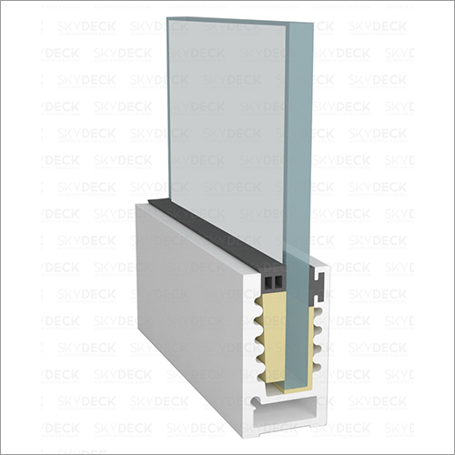 SD 08 Aluminum Glass railing Bottom profile