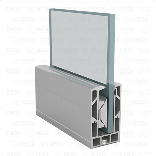 14 MM Aluminium Glass Bottom Profile