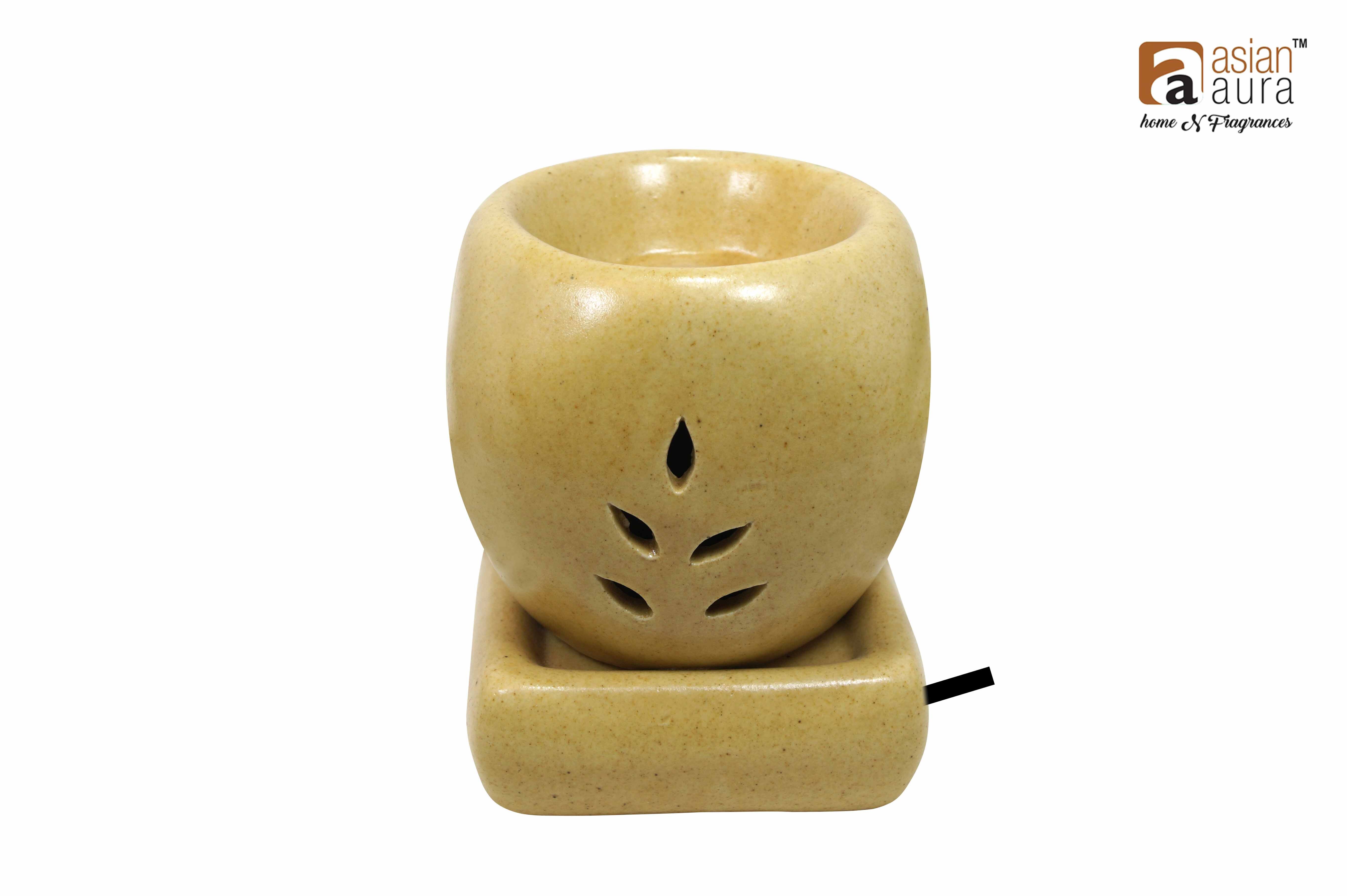 Asian Aura Ceramic Aromatic Oil Diffuser with 2 oil bottles AAEB 0019-B