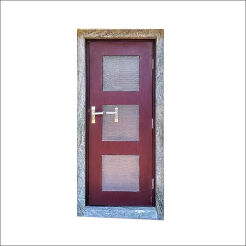 Wooden Single Door With Mesh