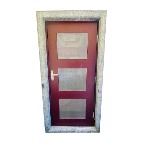 Wooden Single Door With Mesh