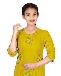 Girls Pink Embroidery Kurti