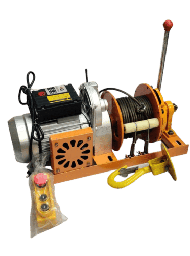 Yellow Electric Winch With Clutch