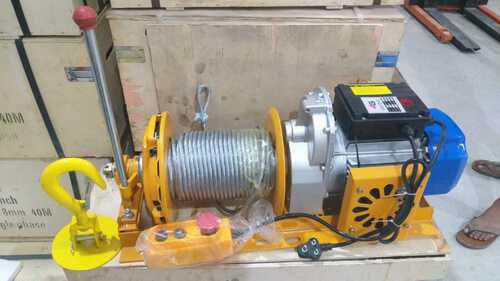 Yellow Electric Winch With Clutch