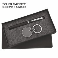 2 in 1 Pen Keychain Combo Gift Set Sr 104 Garnet