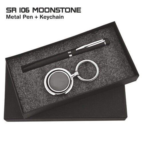 Gray 2 In 1 Pen Keychain Combo Gift Set Sr 106 Moonstone