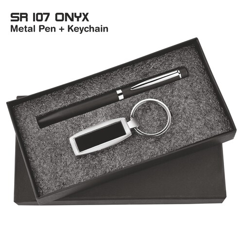 2 in 1 Pen Keychain Combo Gift Set Sr 107 Onyx