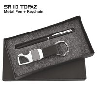 2 in 1 Pen Keychain Combo Gift Set Sr 110 Topaz