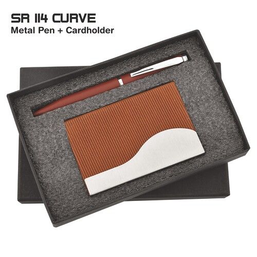 Pen Cardholder Combo Gift Set - Color: Brown