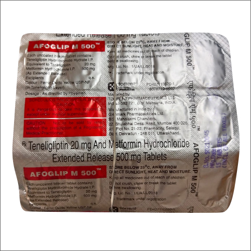 500mg Teneligliptin 20mg And Matformin Hydrochloride Extended Release Tablets