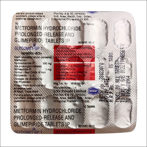 Metformin Hydrochloride Prolonged Release And Glimepiride Tablets Ip General Medicines