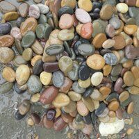 natural mix colored black polished pebbles for garden decoration