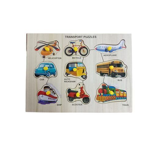 Wooden Cutout Transport Puzzle