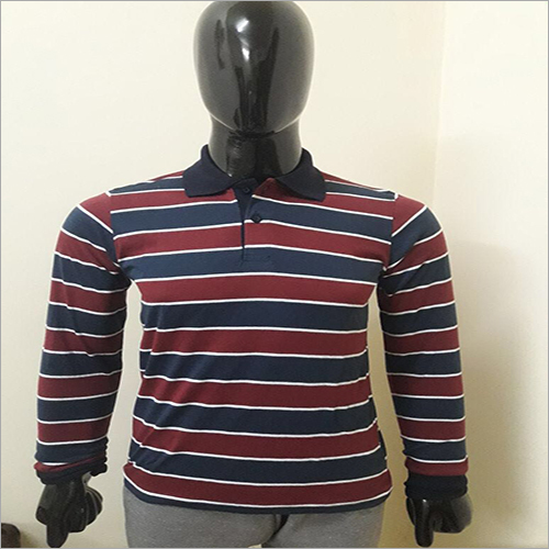 Full Sleeve Collar T-Shirt - Cotton, Customized Size | Designed for Men, Features Cool Max Technology for Enhanced Comfort