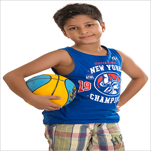 Junior Vest - Cotton | Customized Size, Blue Color for Boys, Perfect for Summer Wear