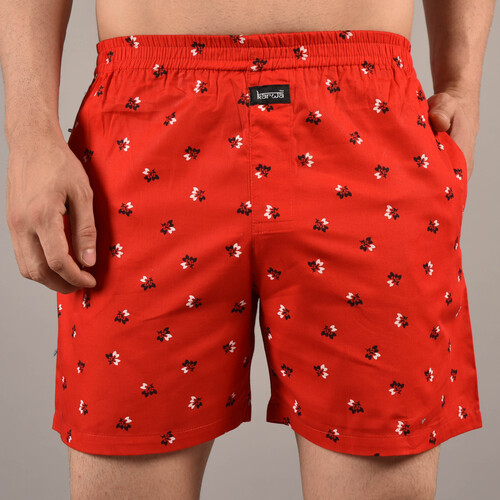 Red Mens Pure Cotton Boxers