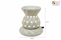 Asian Aura Ceramic Aromatic Oil Diffuser with 2 oil bottles AAEB 0020-W