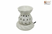 Asian Aura Ceramic Aromatic Oil Diffuser with 2 oil bottles AAEB 0020-W