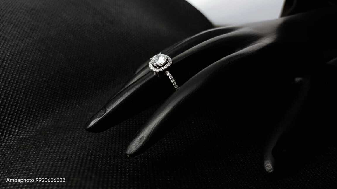 White Gold Halo Solitaire Engagement Ring