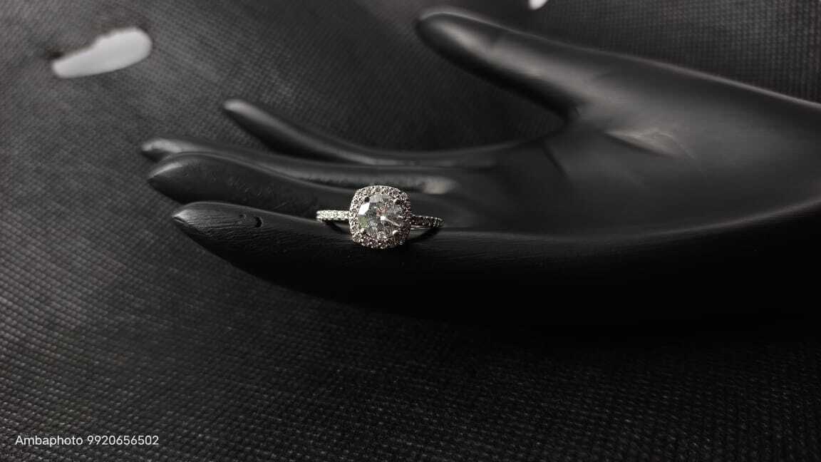 White Gold Halo Solitaire Engagement Ring