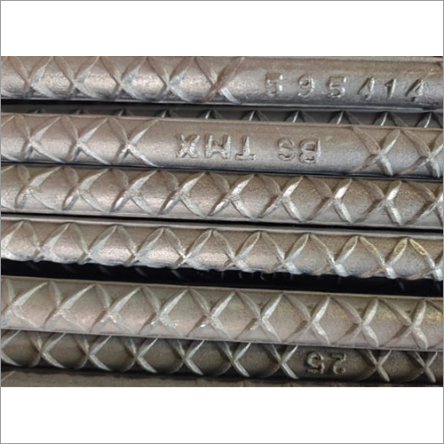 TMT Steel Bar - Stainless Steel Grade, Galvanized Surface Treatment | Ideal for Industrial Usage