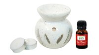 Asian Aura Ceramic Aromatic Oil Diffuser with 2 oil bottles AA-CB-0024W