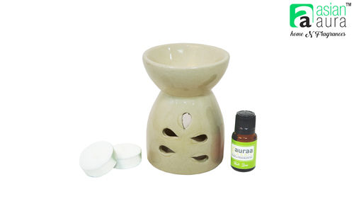 Asian Aura Ceramic Aromatic Oil Diffuser with 2 oil bottles AA-CB-0025