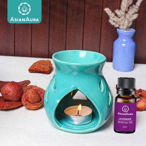 Asian Aura Ceramic Aromatic Oil Diffuser with 2 oil bottles AA-CB-0026