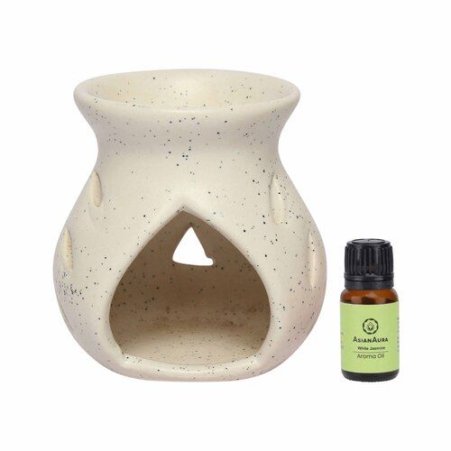 Asian Aura Ceramic Aromatic Oil Diffuser with 2 oil bottles AA-CB-0026OW