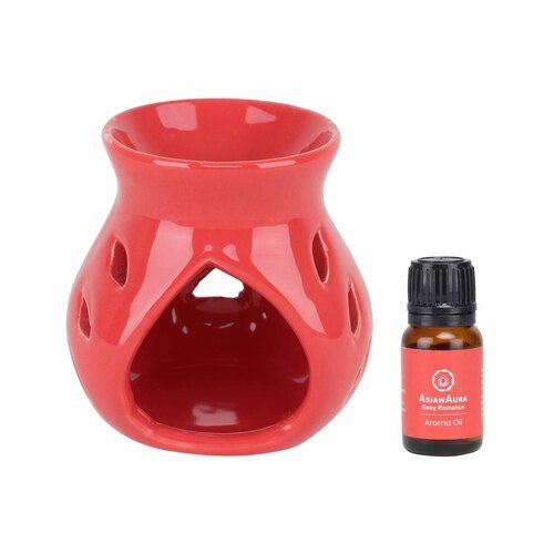 Asian Aura Ceramic Aromatic Oil Diffuser with 2 oil bottles AA-CB-0026R