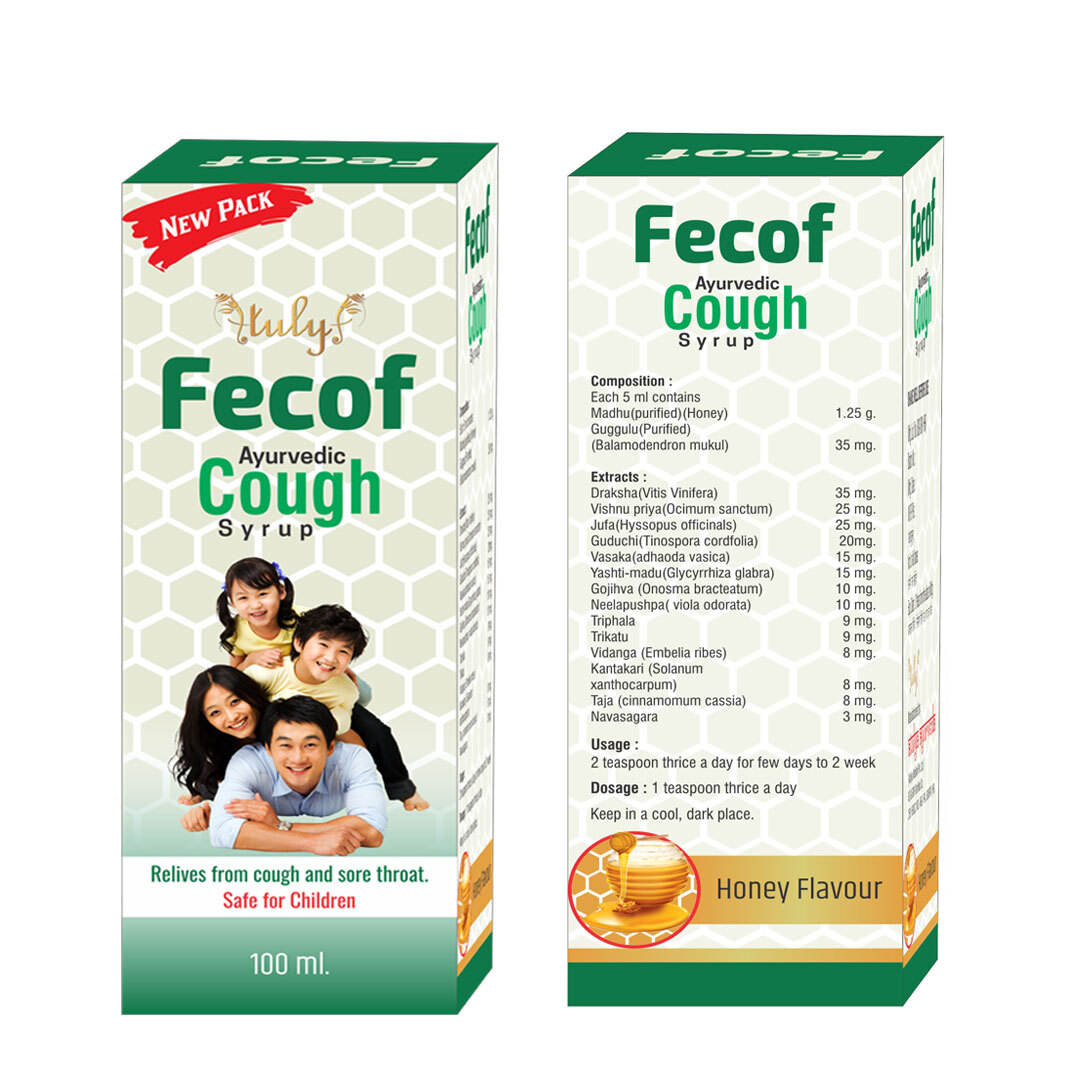 Fecof Syrup for Cough Dry Cough Throat Discomfort (100 Ml)