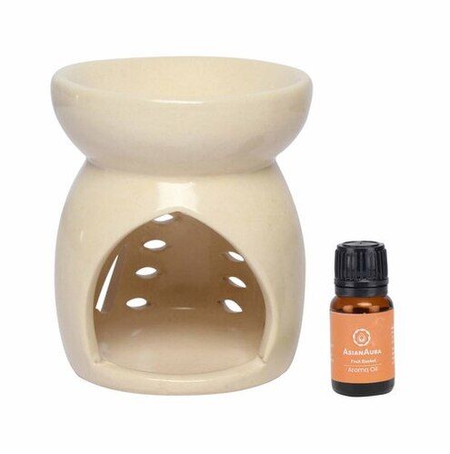 Asian Aura Ceramic Aromatic Oil Diffuser with 2 oil bottles AA-CB-0029D-W