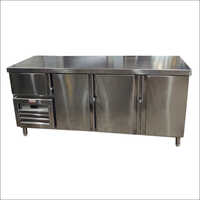 Silver Stainless Steel Table Top Refrigerator