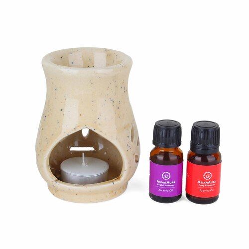 Asian Aura Ceramic Aromatic Oil Diffuser with 2 oil bottles AA-CB-0031B