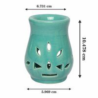 Asian Aura Ceramic Aromatic Oil Diffuser with 2 oil bottles AA-CB-0031T-Green